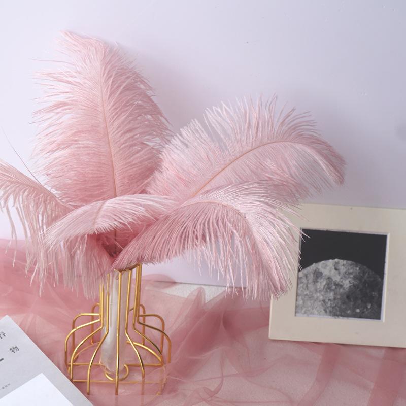 Color 20-25Cm Ostrich Hair Vase Ornament Wall Feather Decoration Hand Bouquet Flower Arrangement Diy Material