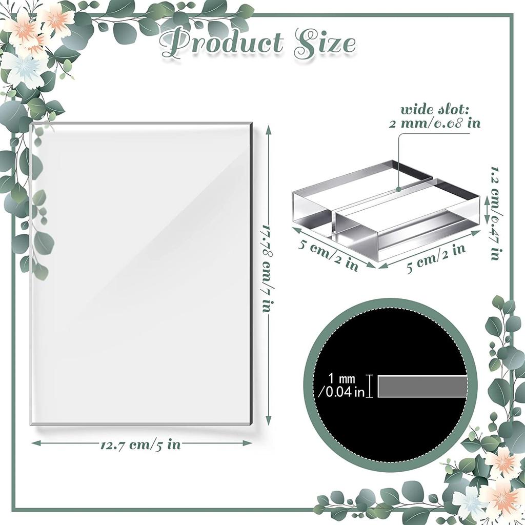 Arched Acrylic Signs with Stand Blank Clear/Frost Acrylic Table Number With Stand, DIY Wedding Decoration Menu Bar List Sign