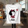 1PC Mafalda Print Flannel Blanket, High Quality All Seasons, Home Decor, Warmth and Comfort, Perfect for Christmas Gifts