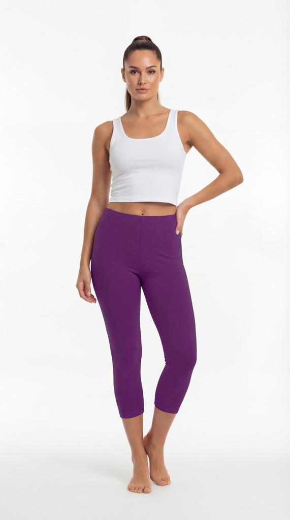 Cotton Leggings 3/4 Polish Manufacturer Color PURPLE Size XXL