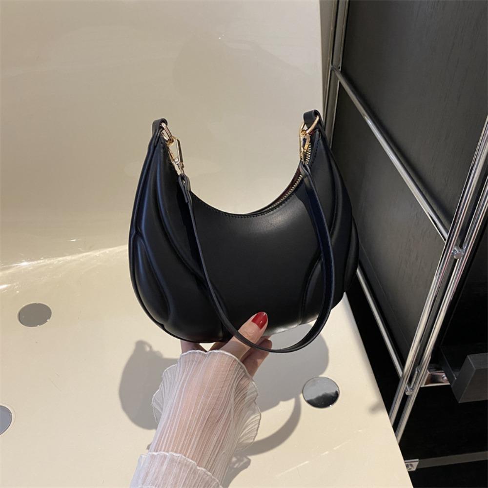 

Large Capacity PU Leather Hobo Bag Handbag Ins Square Tote Bag Simple Shoulder Bag Outdoor чёрный