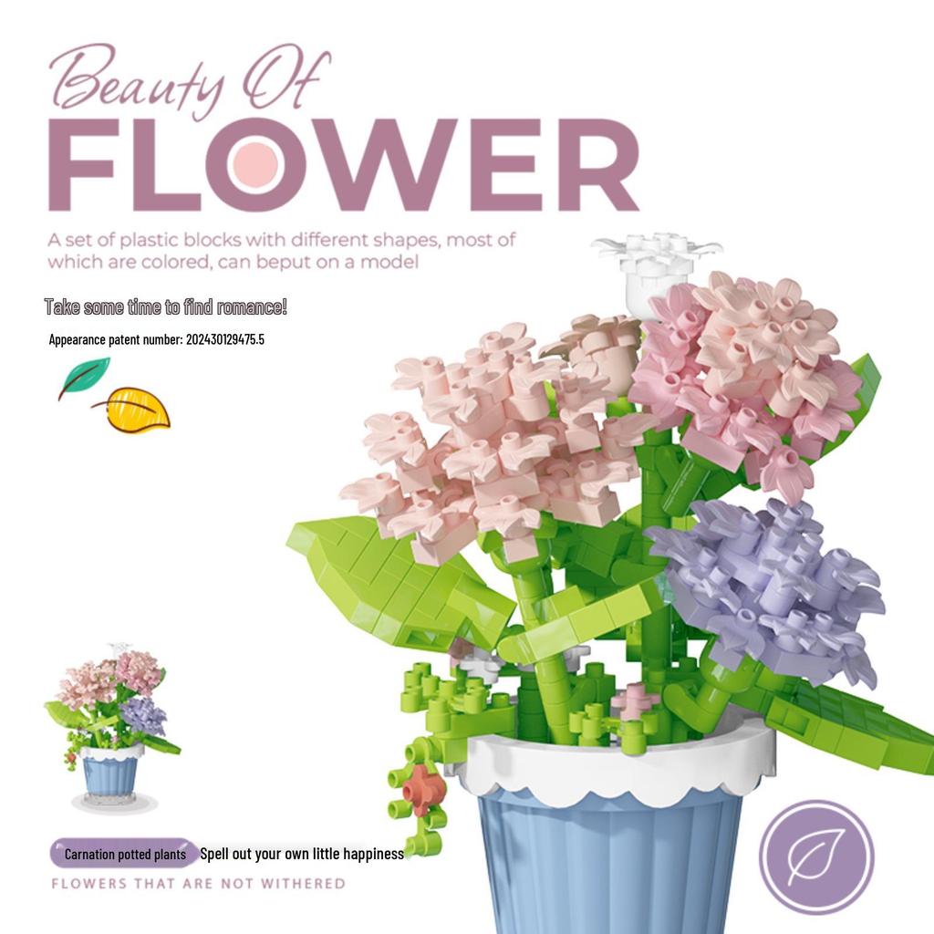 Bionic Eternal Flower Building Blocks: Sunflower and Rose Assembly Toy for Children