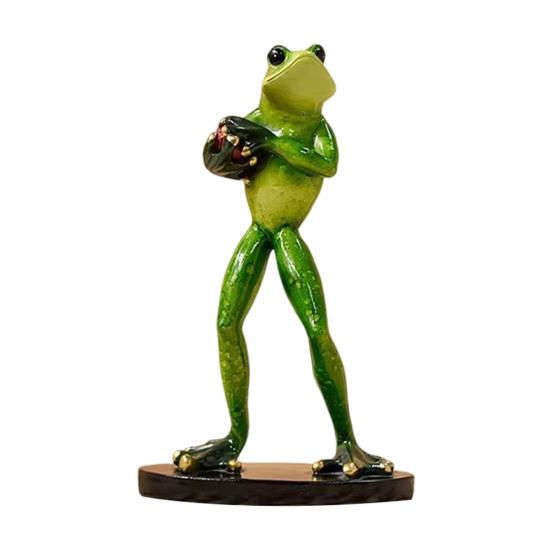 Christmas Santa Hat Frog Statue Indoor Outdoor Garden Frog Resin