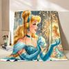 Disney Cinderella Flannel Thin Blanket.Four Season Blanket. Travel Picnic,for Sofa,Beds,Living Rooms,Fluffy Blanket Gifts