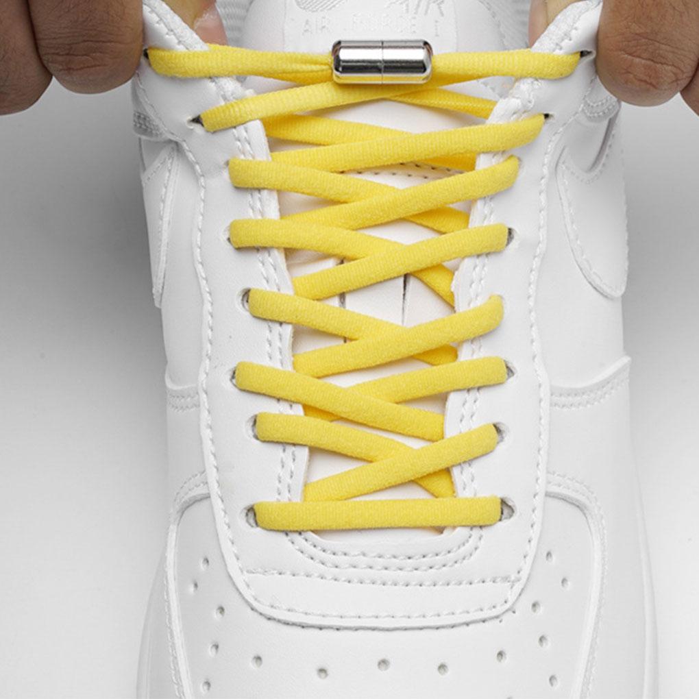 2 Pieces Children Sneakers Shoelace Solid Color Shoe Lace Reusable Washable Elastic Shoes String Footwear Accessories