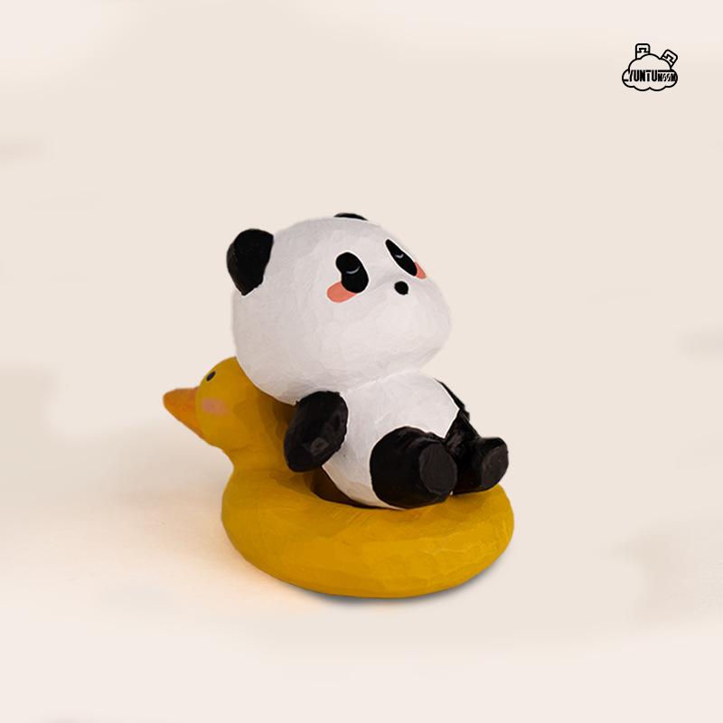 Figurină animal pisică din lemn sculptat pentru copii, ornament mic creativ de birou, decor pentru mașină, jucărie de scenă