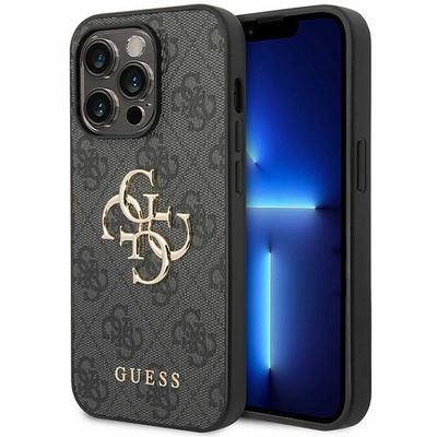 Guess Guhcp15L4Gmggr iPhone 15 Pro 6.1 Grau/Grey Hardcase 4G Großes Metall-Logo