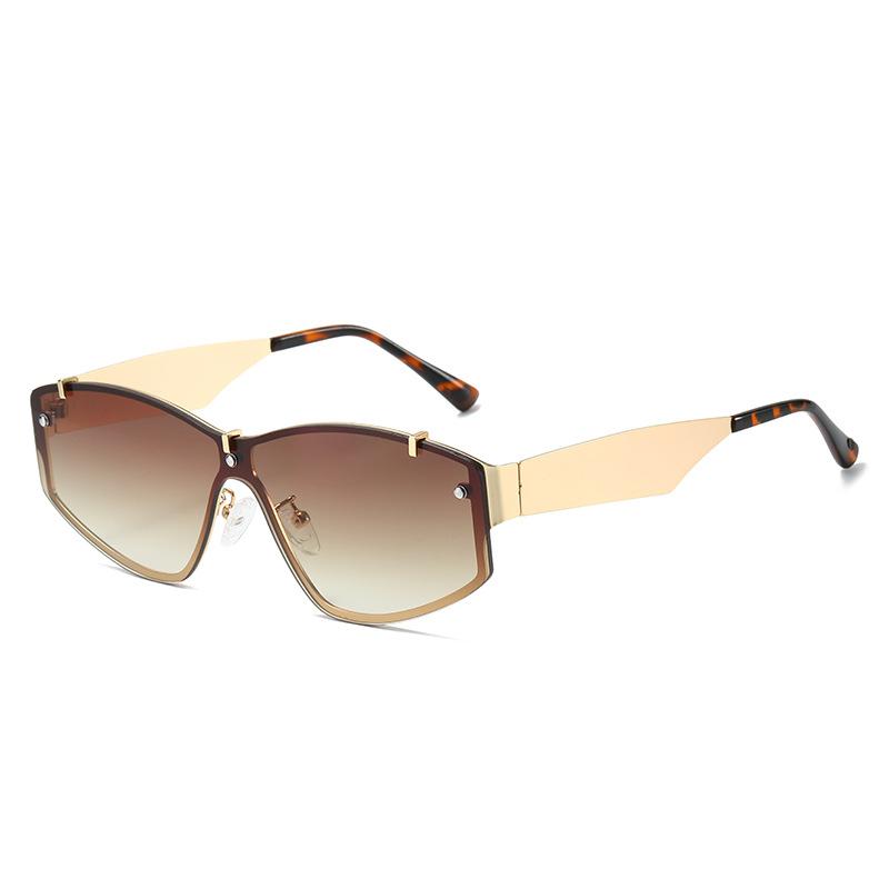 One Piece Casual Sunglasses Metal Personalized Decorative Sunshade Sunglasses Trendy Girl