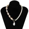 Beach Vacation Style Special-shaped Baroque Pearl Pendant Female, Versatile Hand-woven Shell Necklace