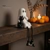 Unique Gifts for Halloween Lovers Figurines, Spooky Ghost Skeleton Pumpkin Black Cat Resin Ornaments, Durable Seasonal Home Accents Tabletop
