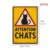 Retro Yellow Black Cat Metal Sign Waterproof Rustproof Country Style Warning Plaque 7.87x11.81Inch 2D Flat Decor