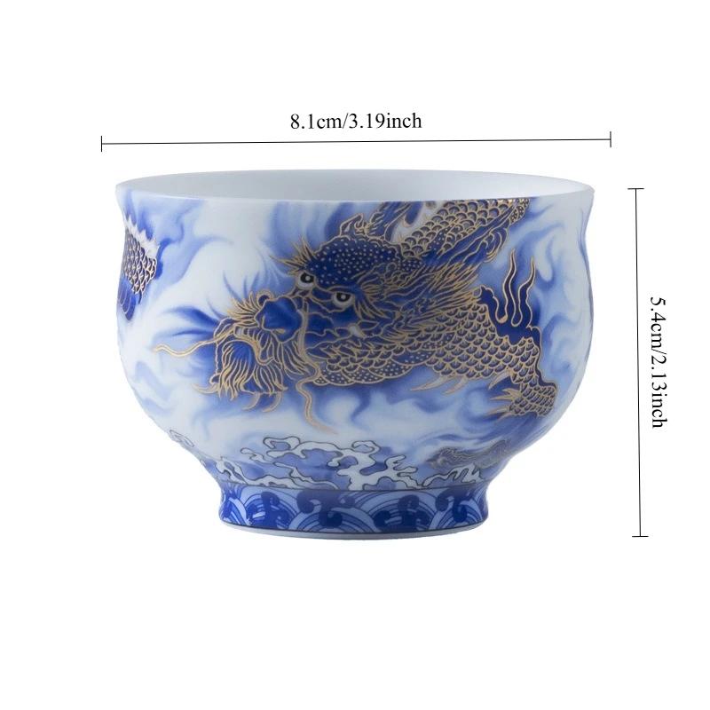 1pc Ice Jade Porcelain Dragon Shengshi Master Cup Ceramic Tea Cup Tea Cup Office Special Personal Cup Business Gifts