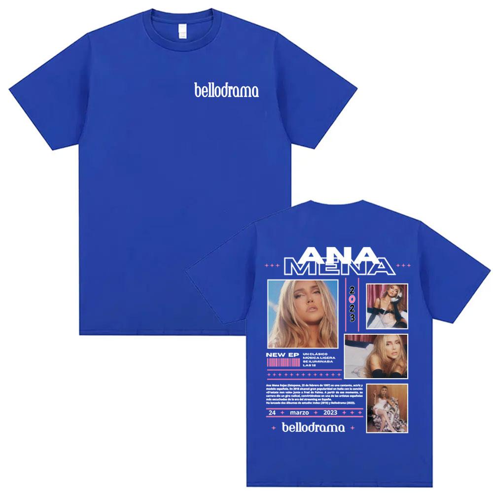 Summer Singer Ana Mena BELLODRAMA Album 100% Pure Cotton Printed T-shirt Tour Men Women Hip Hop Harajuku Y2K