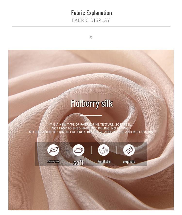 2025 Damen Seidenkleid mit französischen Puffärmeln und V-Ausschnitt