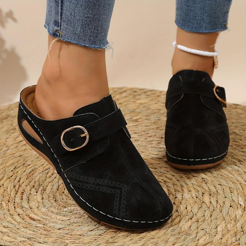Leisure Baotou Half Slippers Female 2025 New Strap Slope with Large Size Hollow Slippers