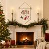 DIY Embroidery Kit Christmas Scene Triangle Wall Hanging Flag Beginner Printed Canvas Hoop Needle Thread Organizer Decor