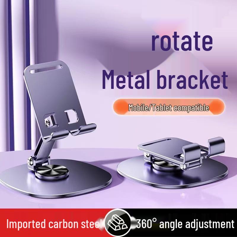Universal 360° Rotating Metal Phone & Tablet Holder for Live Streaming, Binge-Watching, Learning, and More