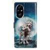 For Honor 200 Pro 5G Wallet Case PU Leather Pattern Printing Stand Phone Cover with Strap