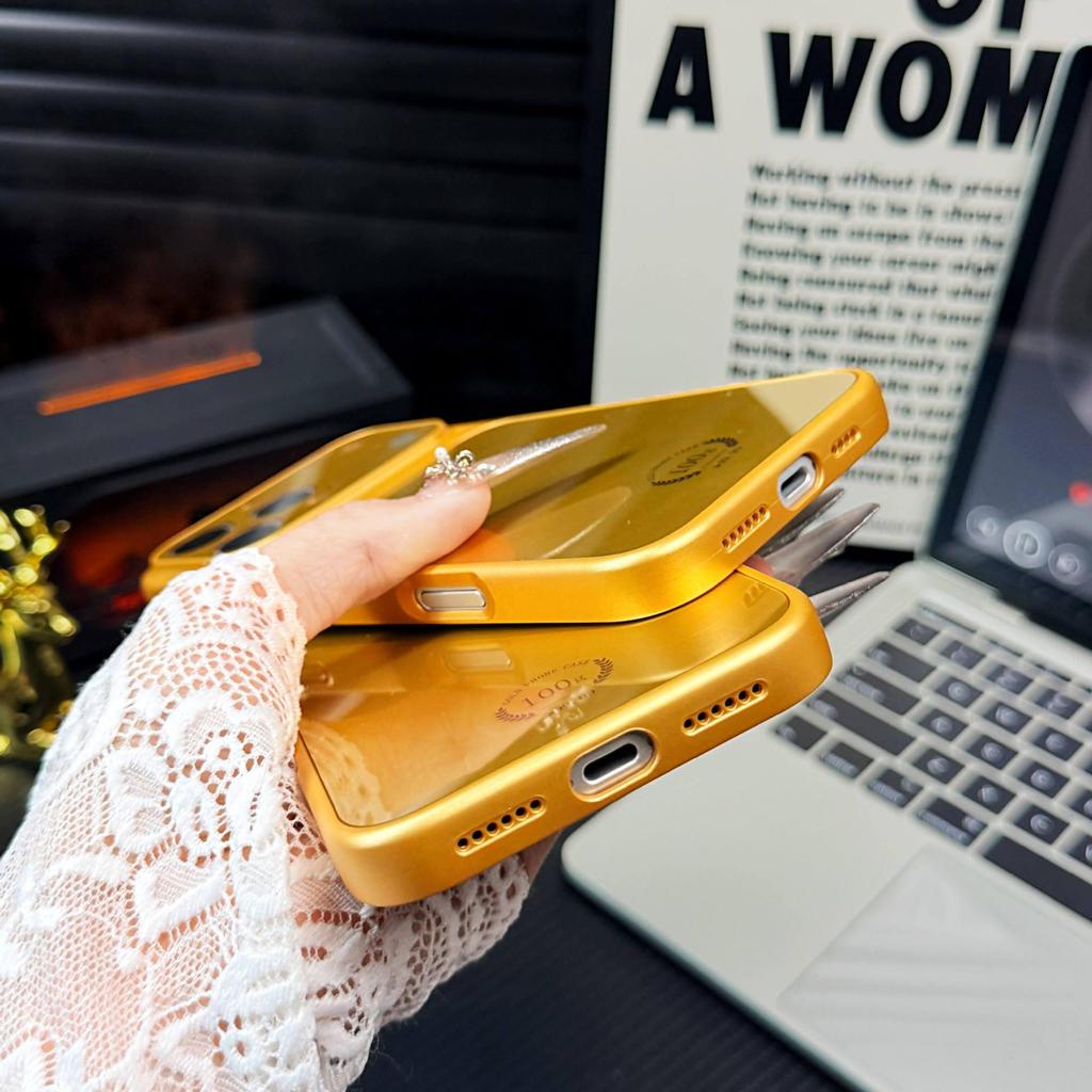 Instant Transform Large Window Gold Magnetic Case for iPhone 14/13 & Apple 17/16/15 PROMAX.