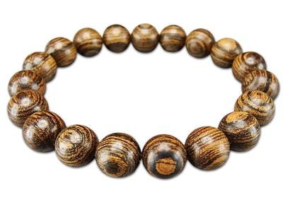 [Sekigai] Soothing Fragrance Tiger-Striped Sandalwood Wooden Prayer Beads Bracelet (10mm Tiger-Striped Sandalwood Beads, Approx. 150mm (Women's