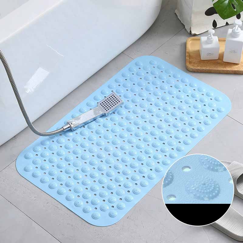 PVC Non-Slip Bath Mat with Suction Cups Shower Bathtub Mat Anti-Fatigue Bathroom Floor Mat Massage Foot Pad