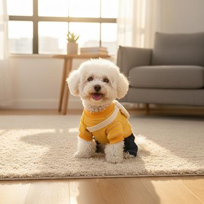Denim Overalls for Small Dogs Four Leg Cotton Pet Outfit Suitable for Spring Autumn