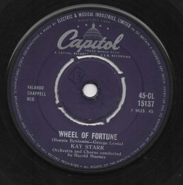 

7inch Record KAY STARR - Wheel Of Fortune CL15137 Capitol Records 1960 UK Jazz Used