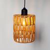 Wicker Rattan Battery Powered Decorative Pendant Light