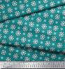 Soimoi Brown Poly Crepe Fabric Crystals Floral Printed Fabric 1 Metre 42 Inch