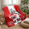 FC Köln Testo con Nome Personalizzato Coperta in Flanella Logo Calcio Coperta in Pile Personalizzata Regalo Speciale per Divano Camera da Letto Casa