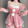 Santa Lingerie Lace Plush Red Christmas Cosplay Costumes Sexy Rabbit Girl Underwear Erotic Sleeveless Sling Nightdress