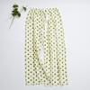 Women's Summer Cotton Silk Nine-Point Wide-Leg Pajama Pants - Plus Size, Loose, Breathable, Cooling, Ideal for Beach and Air Conditioning Comfort