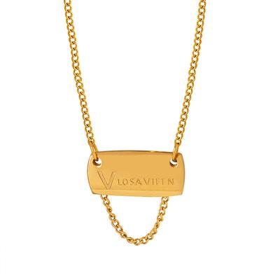 Fang Brand English Letter Pendant Fringed Chain Personalized Necklace Niche Design Titanium Steel Plated 18K Gold Collarbone Chain