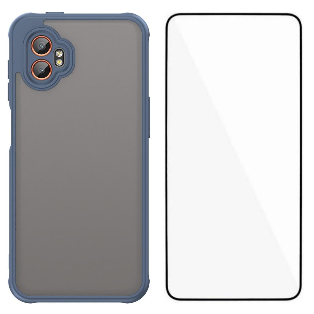 For Samsung Galaxy XCover7 Pro Case with Screen Film WANLONFENG FD Series Skin Touch TPU PC Phone Back Cover