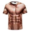 Men's T-shirt Summer Funny Body Six-pack Abs Muscle T Shirt Camisetas Hombre 3D Print Fake Short Sleeve Fitness Shirt Streetwear