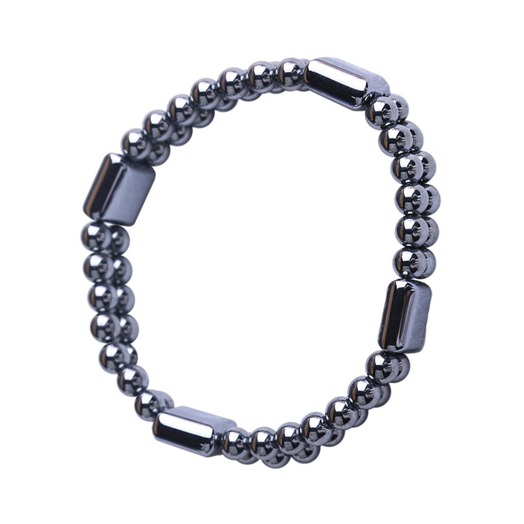Fashionable Double Layer Terahertz Bracelet Comfort Wear Terahertz Bracelet Meditation Accessory Stone Texture for Daily
