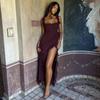 Ladies' Sexy Patchwork Temperament Slit Backless Long Dress