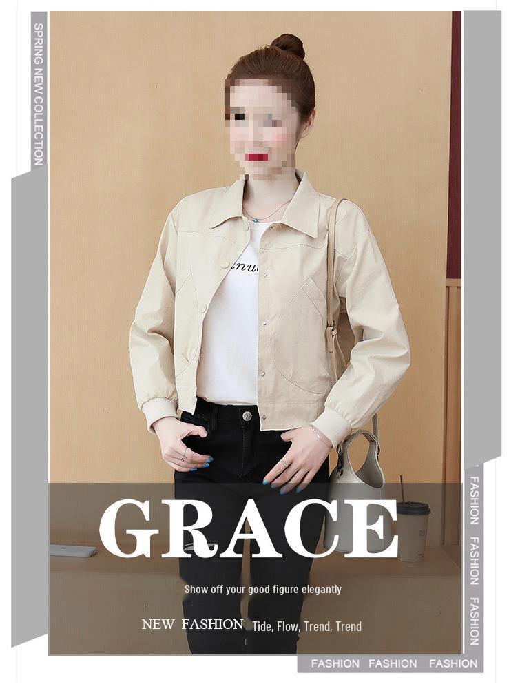 Damen Petites Frühling-Herbst 2025 Koreanische BF Baseballjacke