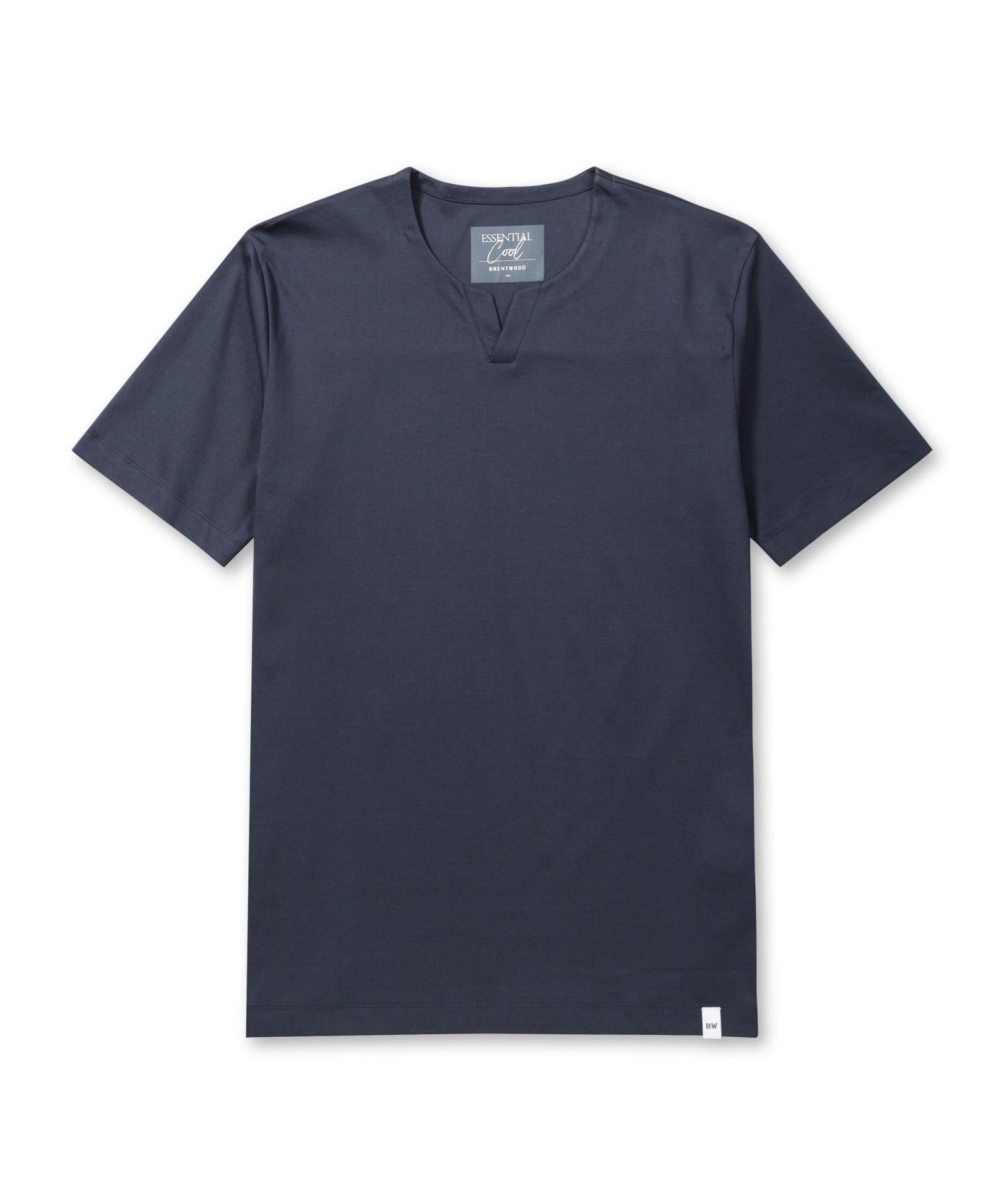 Brenwood Essential Cool Slit Neck T-Shirt Brtam25461Gyx Gray/95