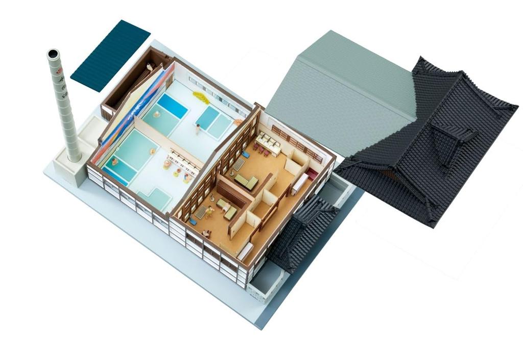 TOMYTEC EcoLacture MD04 Micro Dollhouse Bathhouse Diorama Supplies