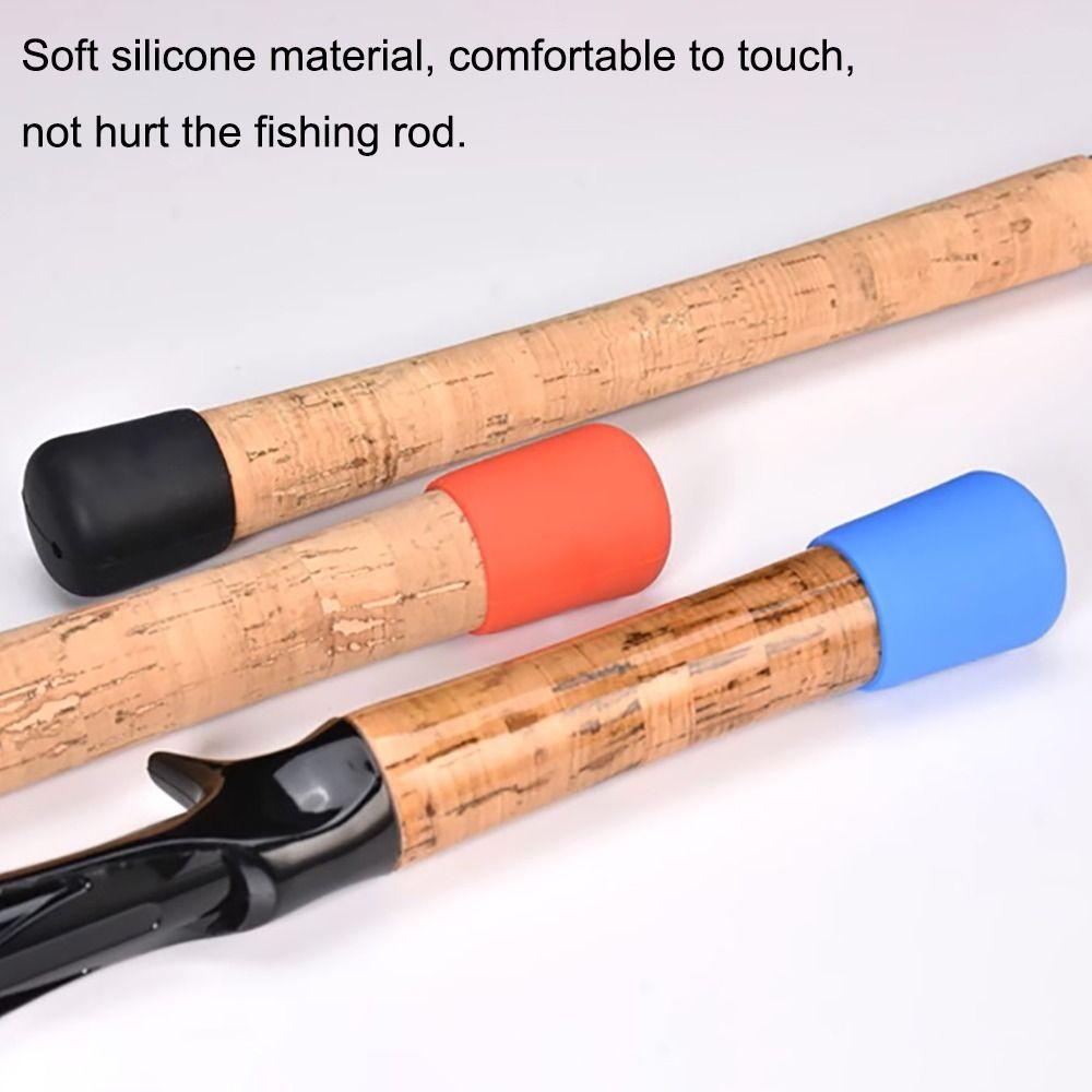 Multiple Colors Fishing Rod End Cap Silicone Rod Bottom Protector New Back Block