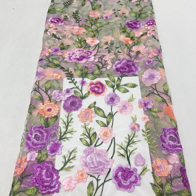 1/3/5yards Seven Colors High Density Embroidered Fabric for DIY Sewing Dress Available Fashionable Style Clothing Accessories