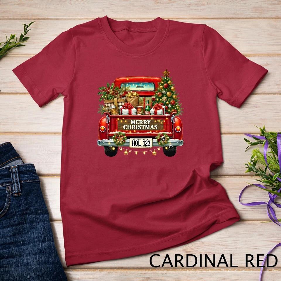 Vintage Truck -Christmas Cheer #4 Funny Christmas Shirt Unisex T-shirt 3 XL