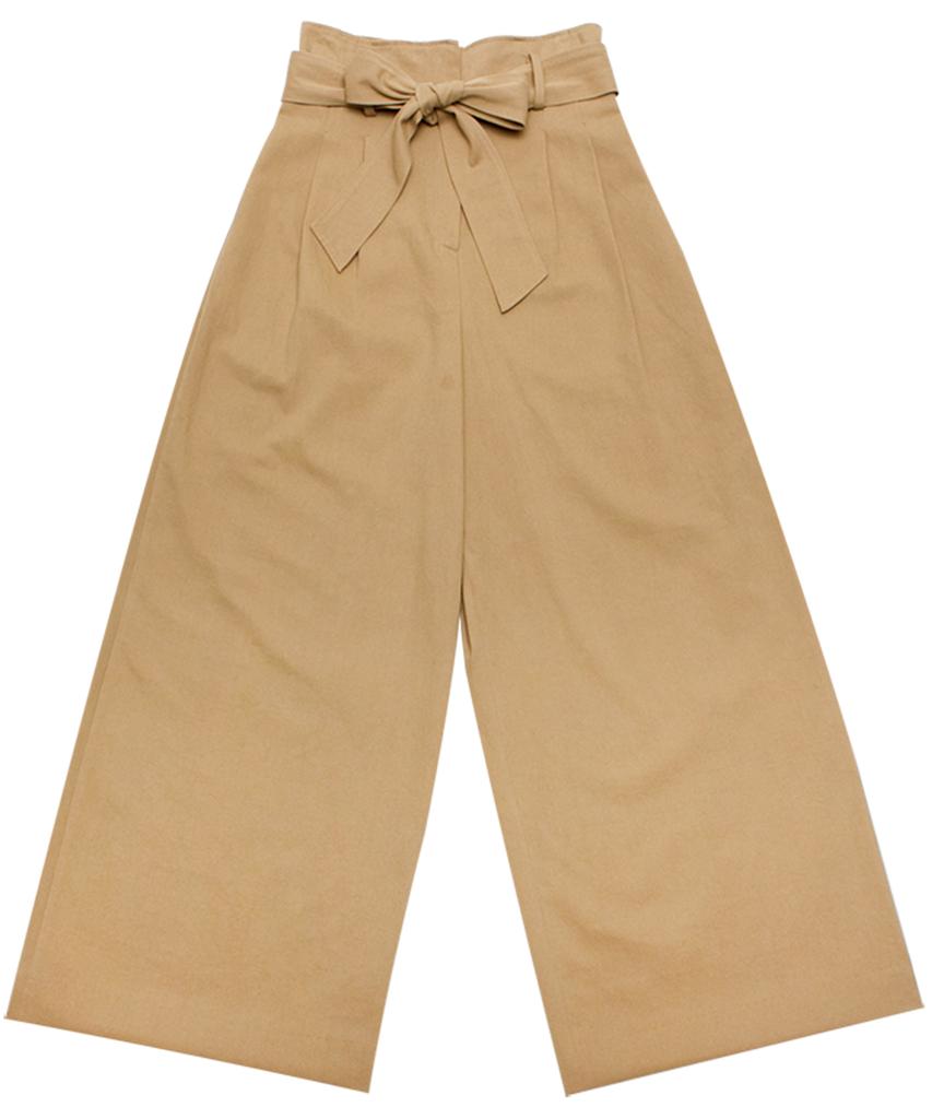 Monkey Flower Women'S Elastic Belted Wide Pants Beige / Mf0Wpt02F30