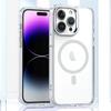 Applicable to iPhone16ProMax bright magnetic mobile phone case Apple 15plus high-transparency metal lens case