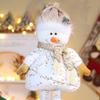 Christmas retractable doll ornament bronzing printing fabric retractable long legs old man snow doll ornament
