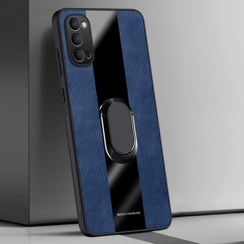 Ring Holder PU Leather Case For OPPO Reno 4 Pro 4Z 5G Reno4 Z Back Cover Luxury Magnetic Silicone Full Protection Phone Case