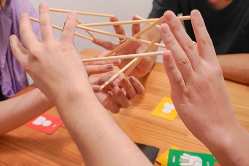 JELLYJELLYGAMES YUBIBO for 2-8 Players. Link Your Fingers and Support the Pole! A Thrilling Cooperative Balancing Game Where Dropping the Pole Ends Th