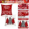 4Pcs Christmas Cushion Covers 16 Inch X 16 Inch Christmas Decorations Items Christmas Xmas Tree Snowflakes Print Throw Pillow Cover
