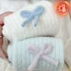 Women Winter Crew Socks Ribbed Warm Stretchy Socks with Bow Breathable Thickened Casual Socks for Home Sleep Daily Errands